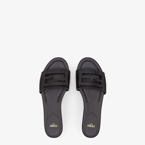 Fendi Leather Slides Sandals Ff IT 40 Women - Picture 3 of 5